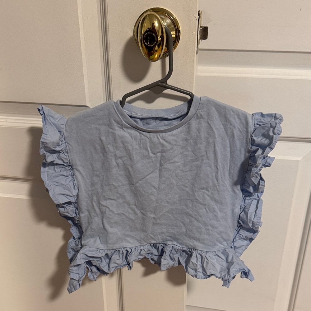 Zara Kids Blue Ruffled Blouse